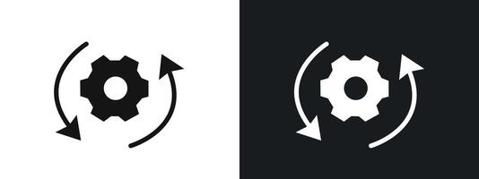 processing icon linear graphics set in black vector