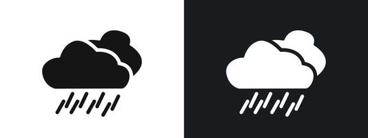 Rain Icon linear graphics set in black vector
