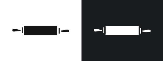 rolling pin icon linear graphics set in black vector