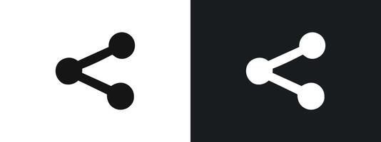 Share page icon linear graphics set in black vector