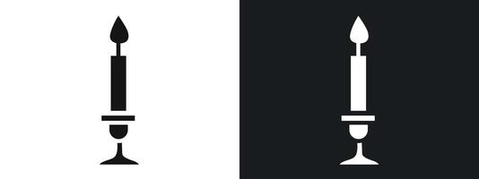 Shabbat candles icon linear graphics set in black vector