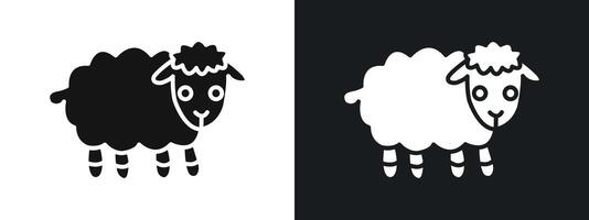 sheep icon linear graphics set in black vector