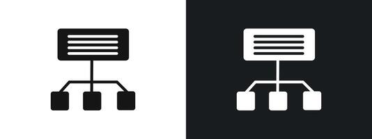 Sitemaps icon linear graphics set in black vector