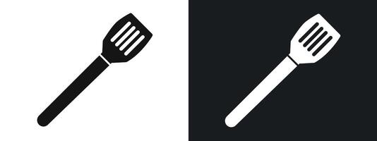 spatula icon linear graphics set in black vector