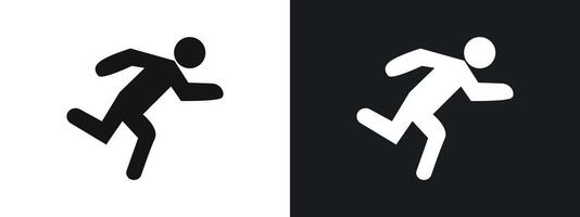 Sprint icon linear graphics set in black vector