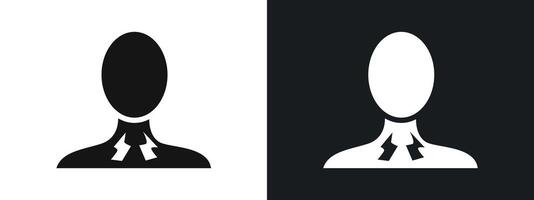 Sore throat icon linear graphics set in black vector