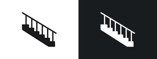 stairs icon linear graphics set in black vector