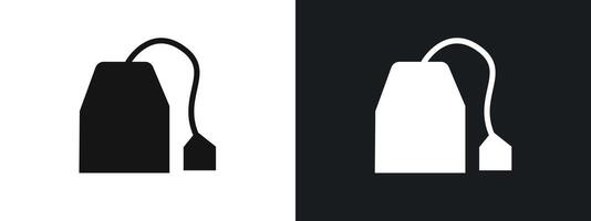 Tea bag icon linear graphics set in black vector