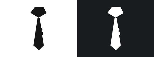 Tie icon linear graphics set in black vector