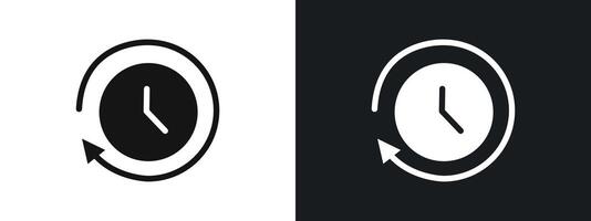 Time passing icon linear graphics set in black vector