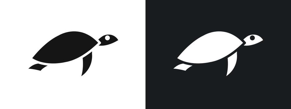 turtle icon linear graphics set in black vector