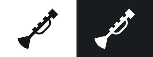 Trumpet icon linear graphics set in black vector