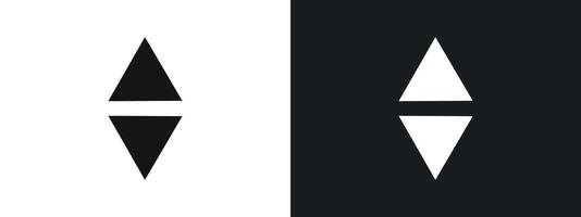 Up and down arrows icon linear graphics set in black vector