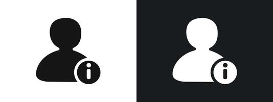 User information icon linear graphics set in black vector