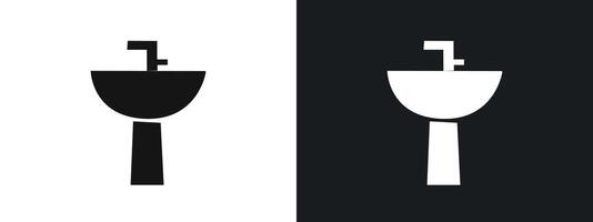 washbasin icon linear graphics set in black vector