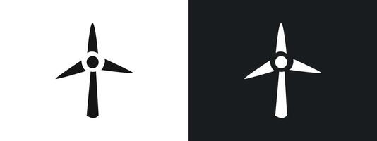 Wind turbine icon linear graphics set in black vector