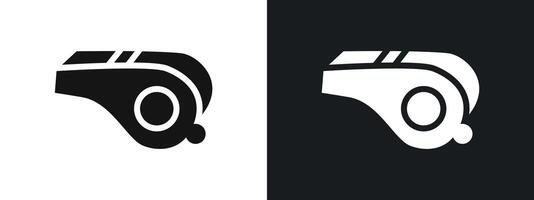 Whistle icon linear graphics set in black vector