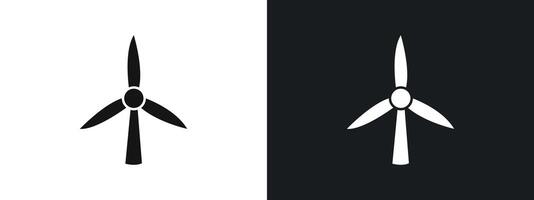 Windmill icon linear graphics set in black vector