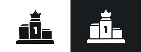 Winner podim Icon linear graphics set in black vector