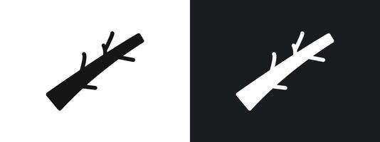 Wood branch Icon linear graphics set in black vector