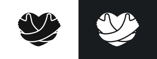 Your self care icon linear graphics set in black vector