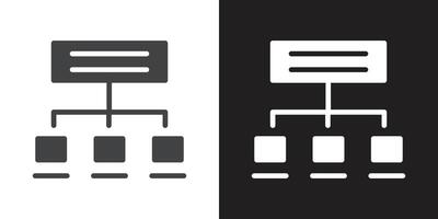 Algorithm icon Flat set in black and white color vector