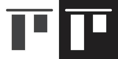 Alignment icon Flat set in black and white color vector