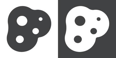 Bubbles and foam icon Flat set in black and white color vector