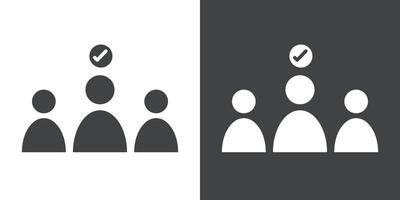 Candidate icon Flat set in black and white color vector