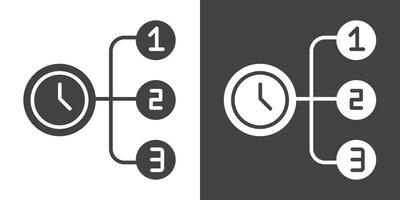 case priority icon Flat set in black and white color vector