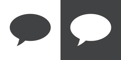 Comment icon Flat set in black and white color vector