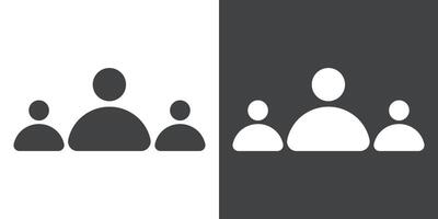 community icon Flat set in black and white color vector