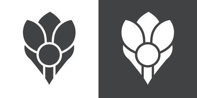 Crocus Icon Flat set in black and white color vector