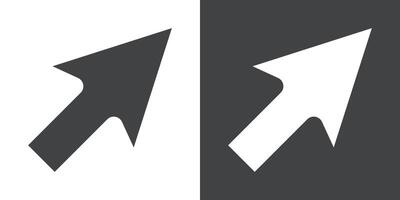 Cursor icon Flat set in black and white color vector