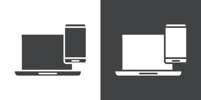 data analysis icon Flat set in black and white color vector