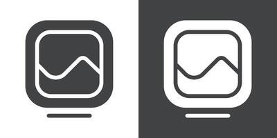 Display or lcd issues icon Flat set in black and white color vector