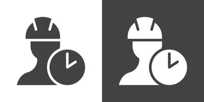 engineering service icon Flat set in black and white color vector