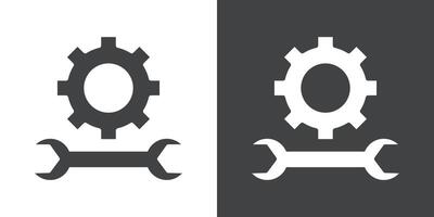 Engineering tool icon Flat set in black and white color vector