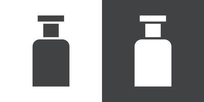 injection vial icon Flat set in black and white color vector