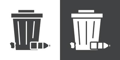 Leftovers Disposal icon Flat set in black and white color vector