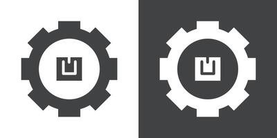 logistics management icon Flat set in black and white color vector