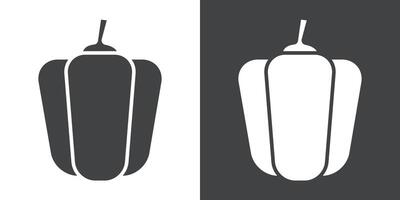 Paprika icon Flat set in black and white color vector