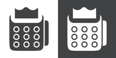 pos terminal icon Flat set in black and white color vector