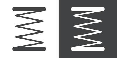 spring icon Flat set in black and white color vector