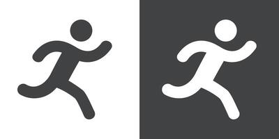 Sprint icon Flat set in black and white color vector