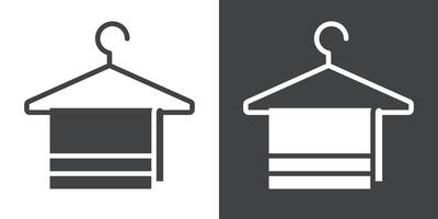 towel icon Flat set in black and white color vector