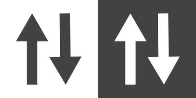 Up and down arrows icon Flat set in black and white color vector