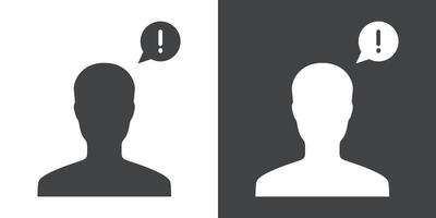 User information icon Flat set in black and white color vector