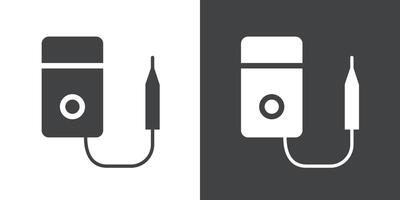voltmeter icon Flat set in black and white color vector