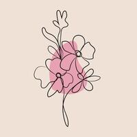 Flower line art design vector